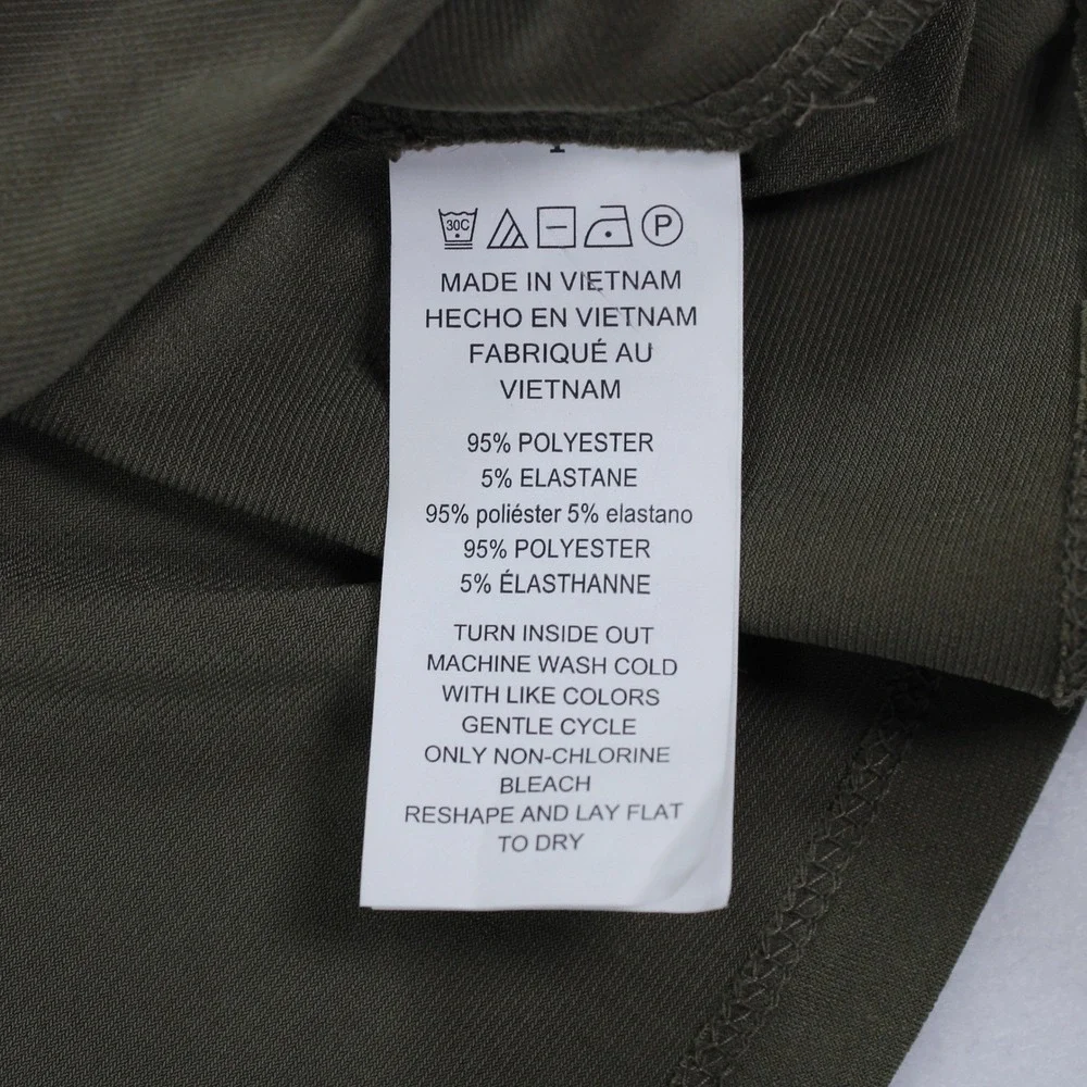 Michael Kors Long-Sleeve Blouse – Button-Detail Cowl Neck – Olive Green – Size M